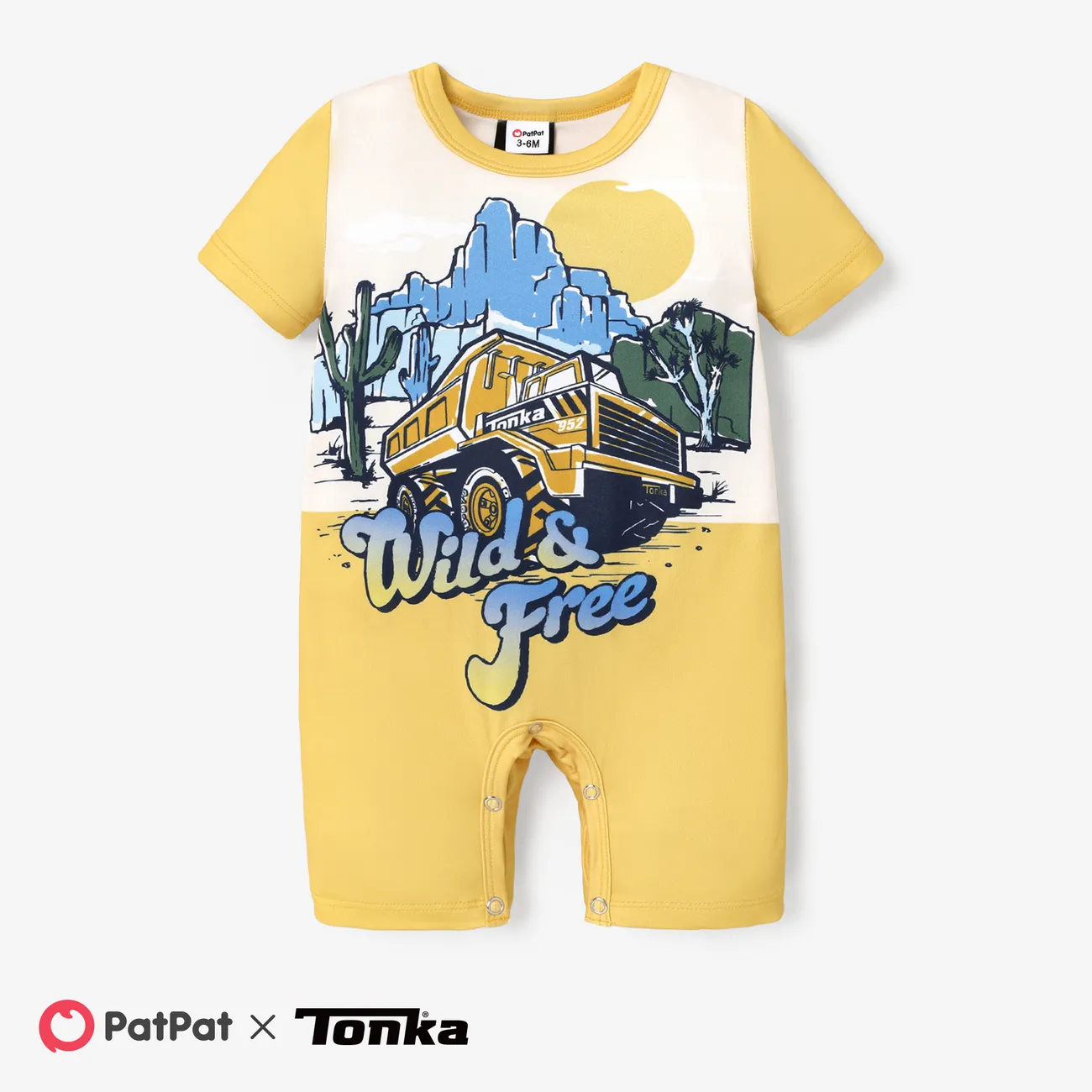 Tonka 1pc Baby Boys Vehicle Print Romper
 Yellow big image 1