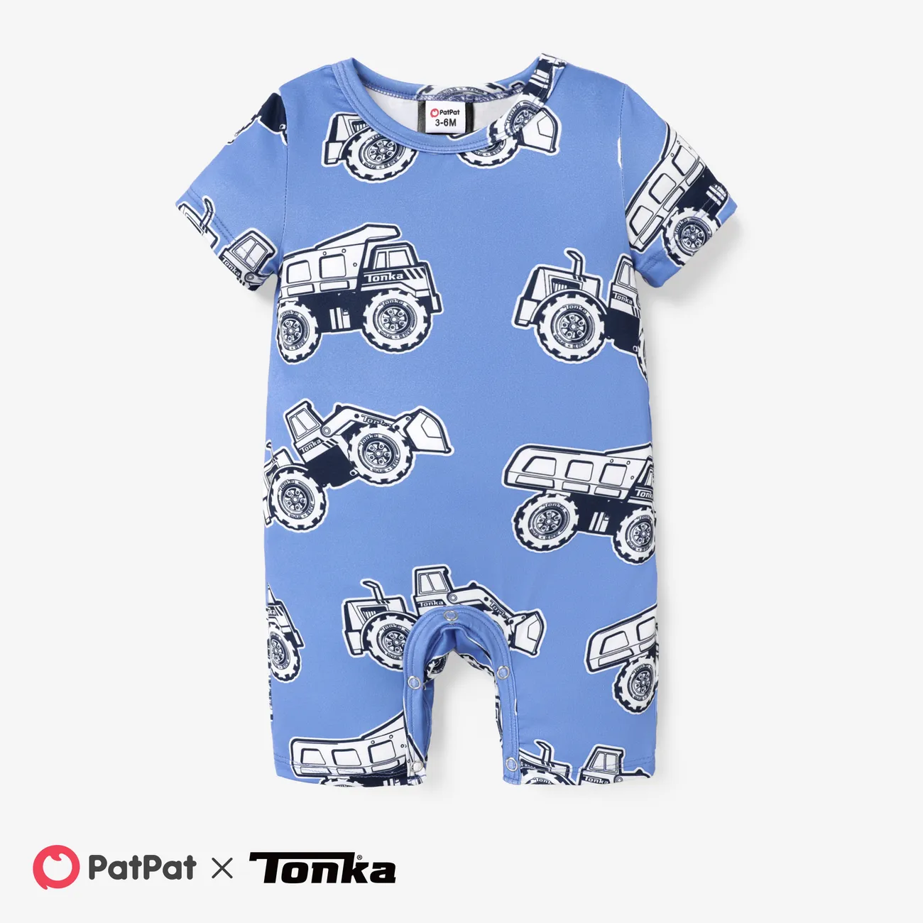 Tonka 1pc Baby Boys Vehicle Print Romper
 Blue big image 1