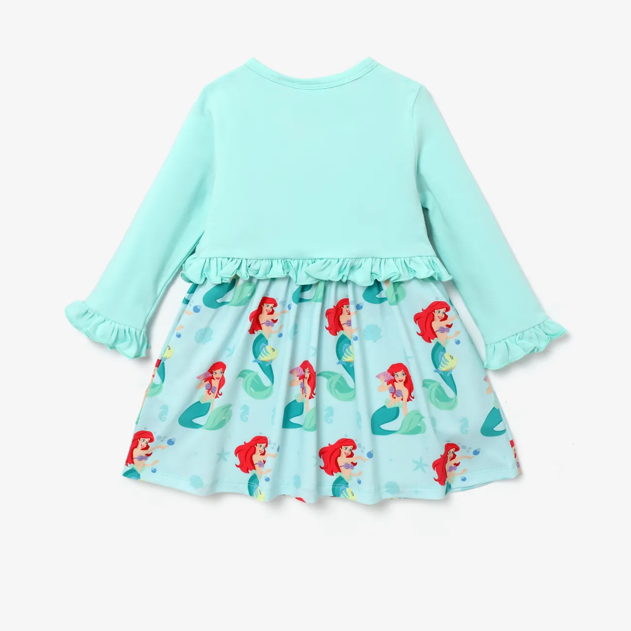 Disney princess Toddler Girl Character Ariel Dress Set with Ruffle Edge
 Light Blue big image 1