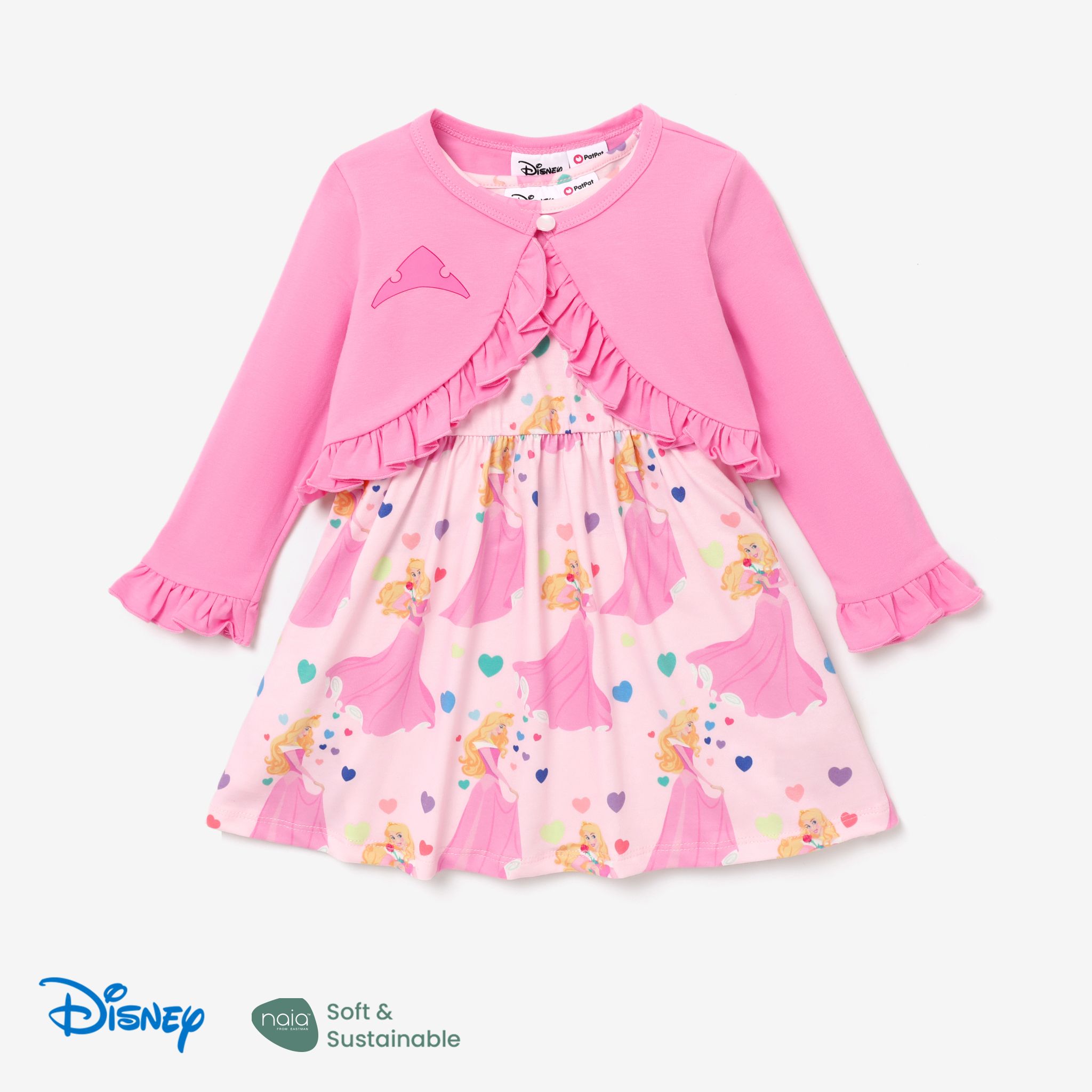 Disney Princess Toddler Girl Character Ariel Dress Set With Ruffle Edge