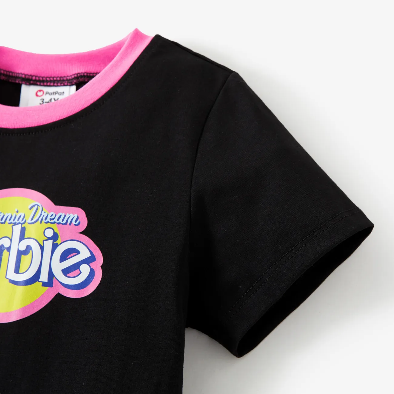 Barbie Mom and Me 95% Cotton Contrast print T-shirt Black big image 1