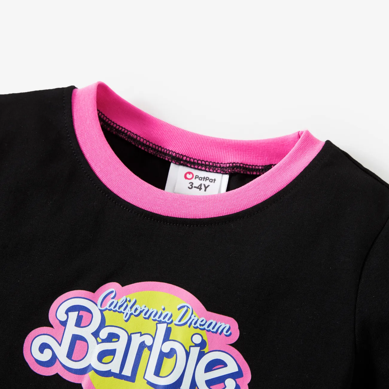 Barbie Dia da Mãe Manga curta Tops Mãe e eu Preto big image 1
