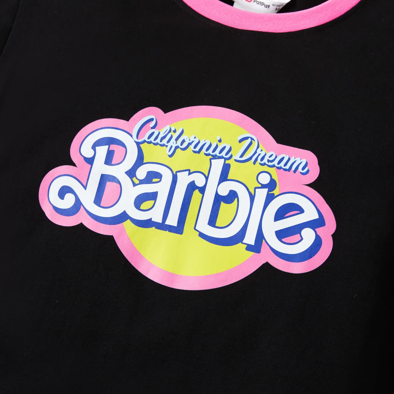 Barbie Dia da Mãe Manga curta Tops Mãe e eu Preto big image 1