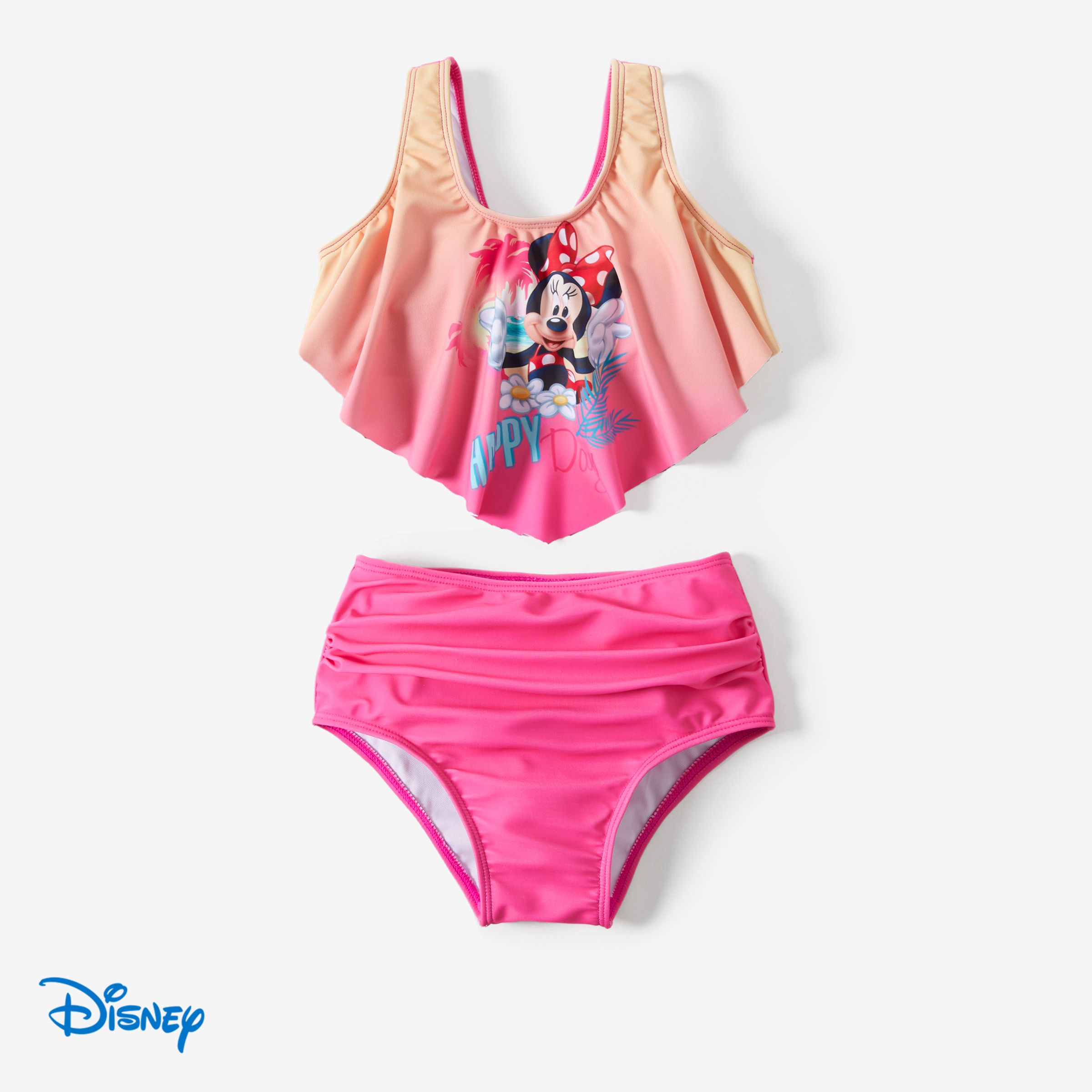 Disney Mickey And Friends Plant/Foral Print Ruffle Edge Sibling Swimwear
