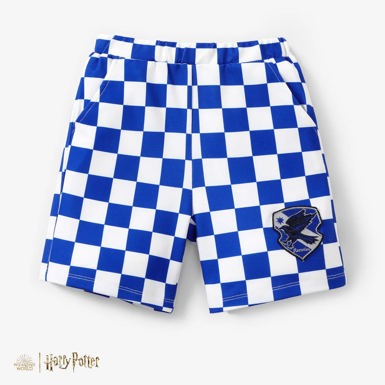 Harry Potter Kleinkind/Kid Boy 1pc Schach Gittermuster Preppy Stil Poloshirt oder Shorts
 Blau Weiss big image 1