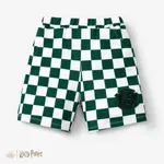Harry Potter Toddler/Kid Boy 1pc Chess Grid pattern Preppy style Polo Shirt or Shorts
 Green