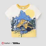 Tonka 1pc Toddler Boys Vehicle Print  Sporty T-shirt/Shorts 
 LightYellow