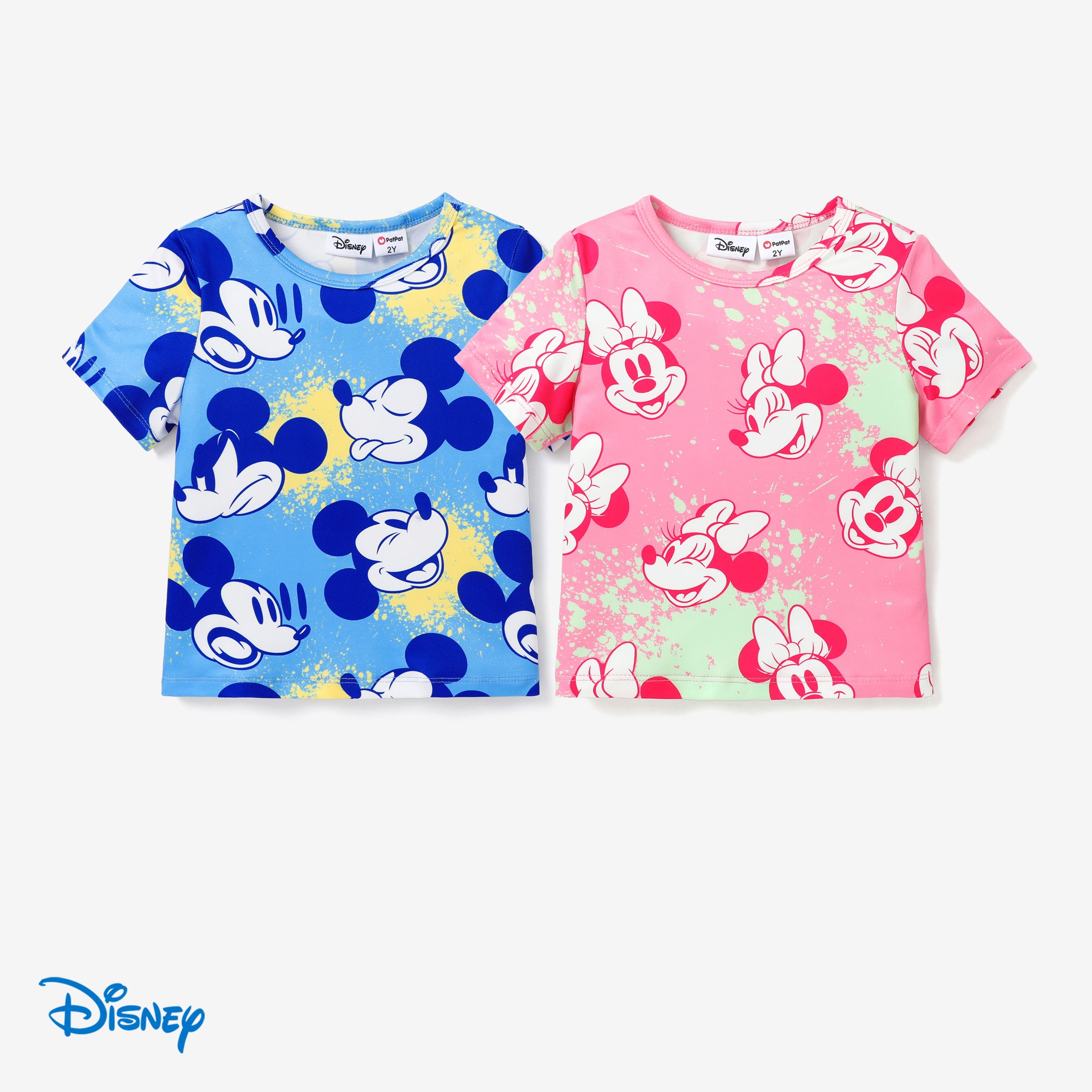 Disney Mickey And Friends Toddler Girl /Toddler Boy Tye-dyed Tee Or Printed Denim Shorts