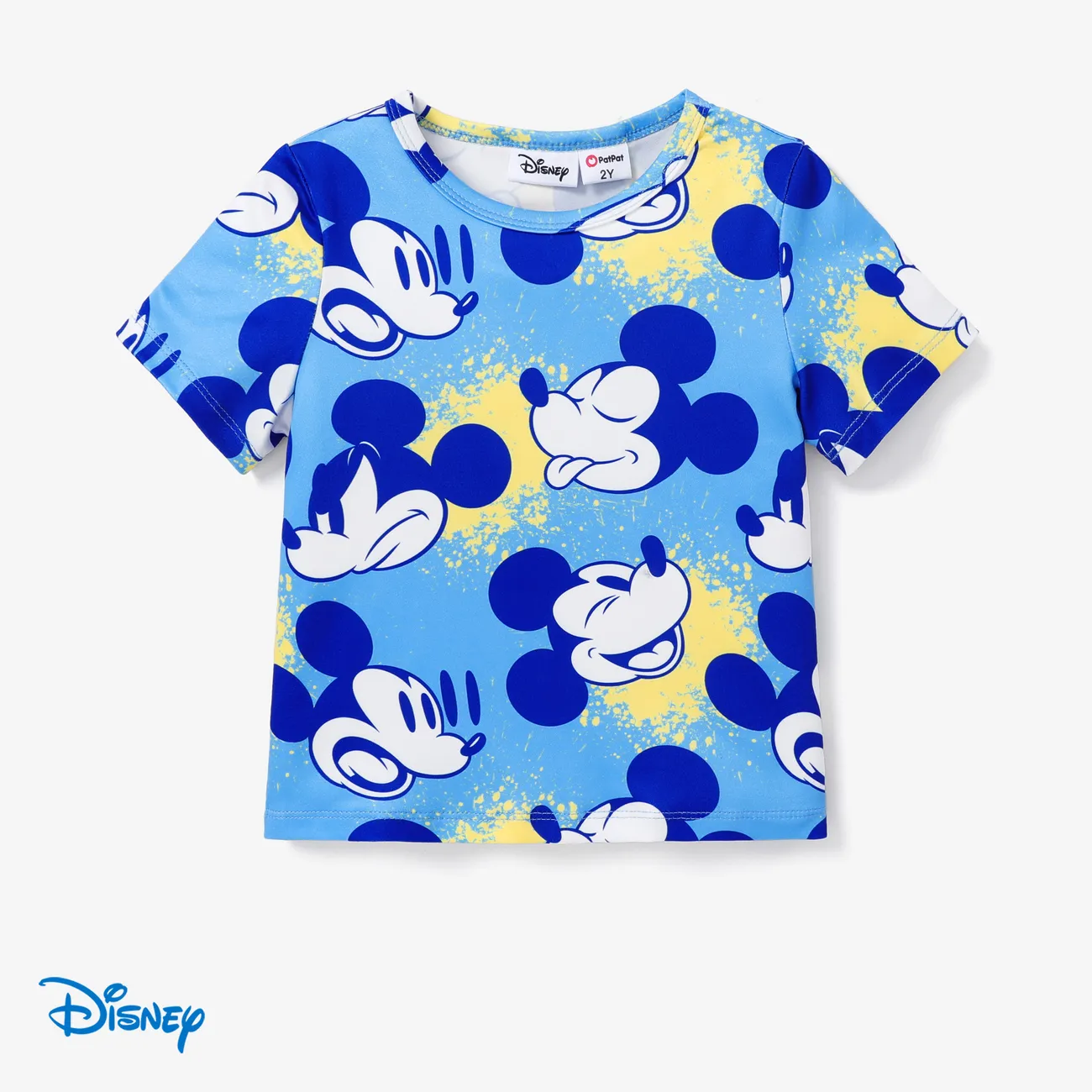 Disney Mickey and Friends Toddler Girl /Toddler Boy Tye-dyed Tee or printed denim shorts Blue big image 1
