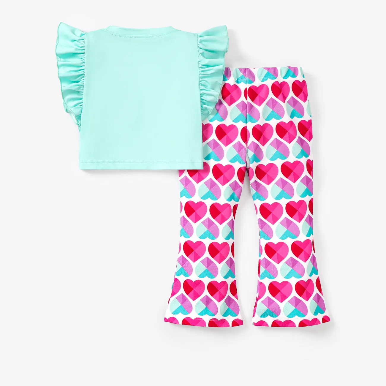 L.O.L. SURPRISE!Toddler Girls Mother's Day 2pcs Character Print Tee and Checker Print Pants Set Green big image 1