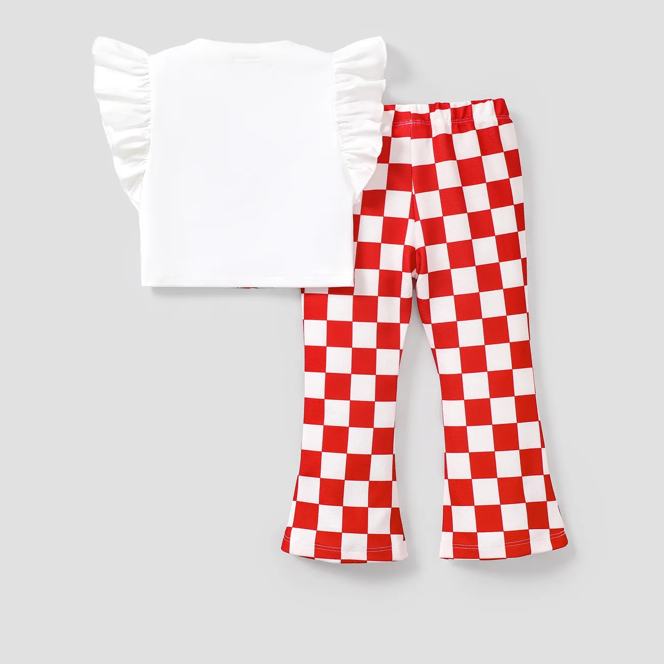 L.O.L. SURPRISE!Toddler Girls Mother's Day 2pcs Character Print Tee and Checker Print Pants Set White big image 1