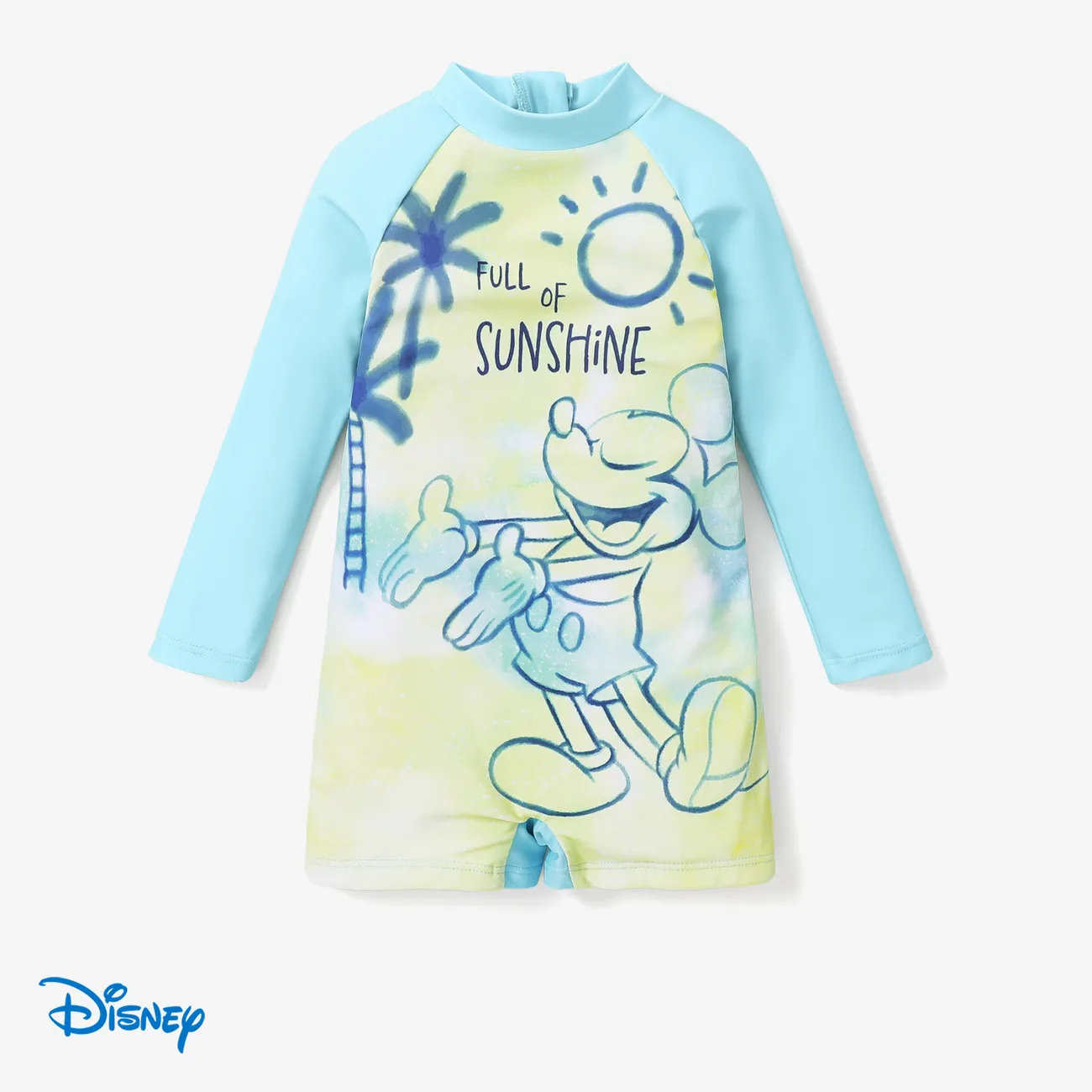 Disney Mickey and Friends ملابس سباحة مواليد للجنسين كم قصير مجسَّم شخصيات أزرق big image 1