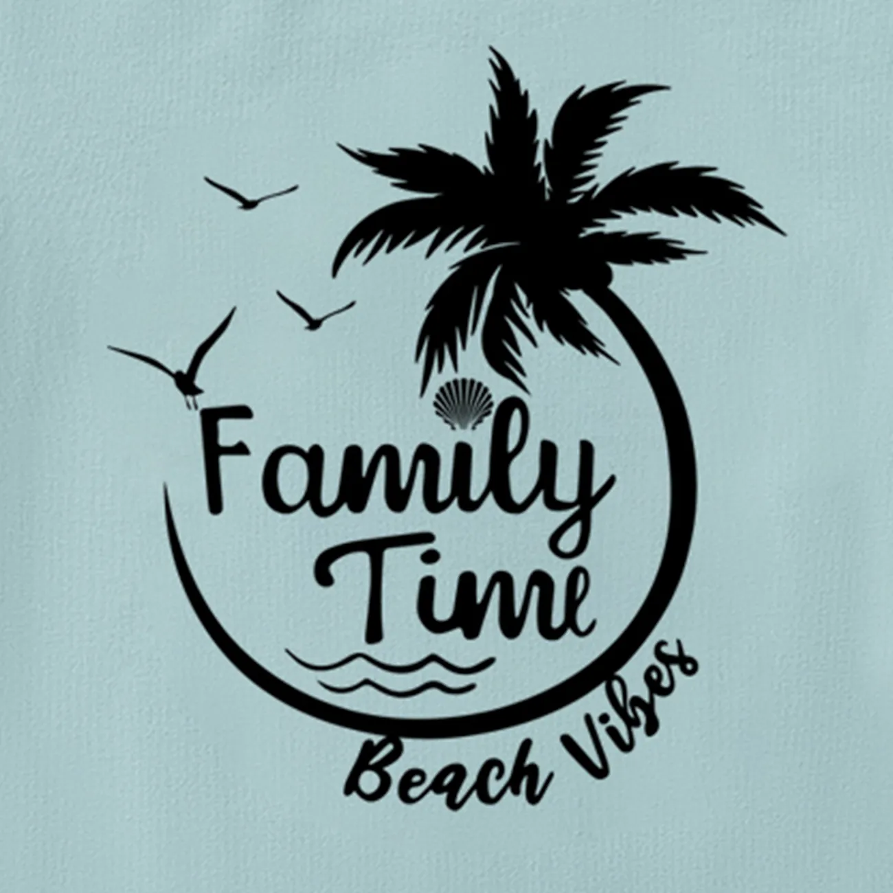 Family Matching 95% Cotton Short-sleeve Coconut Tree & Letter Print T-shirts ColorBlock big image 1