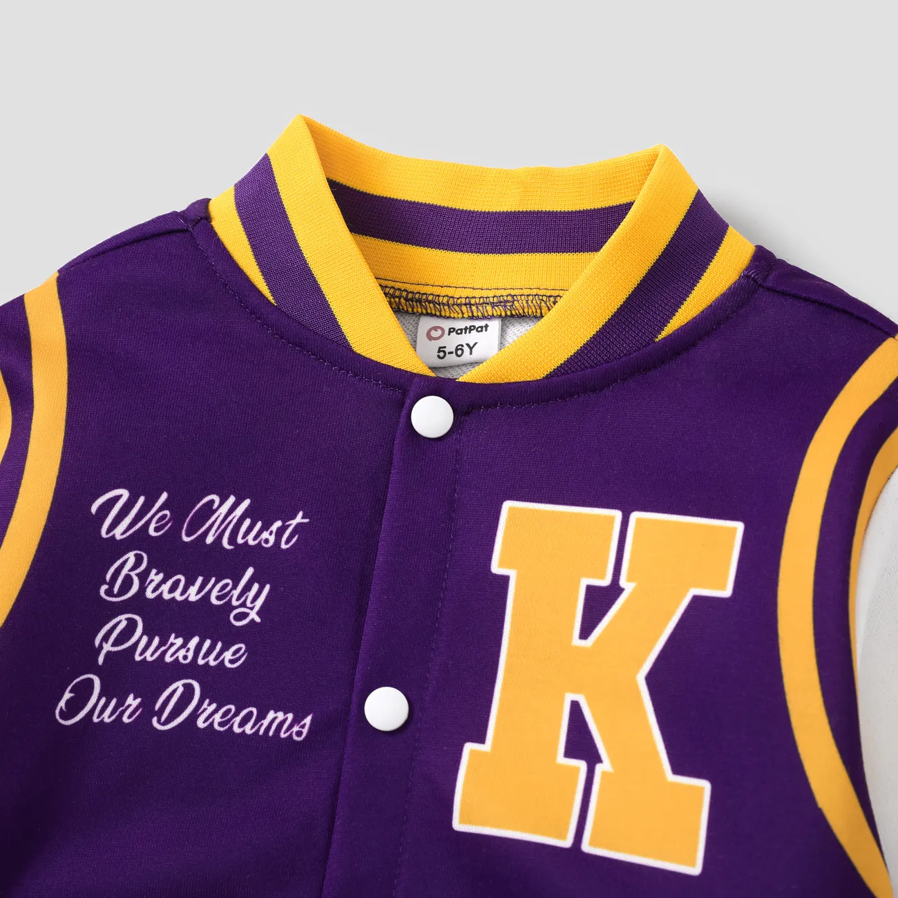 Kid Boys School Style Printed Jacket  Purple big image 1
