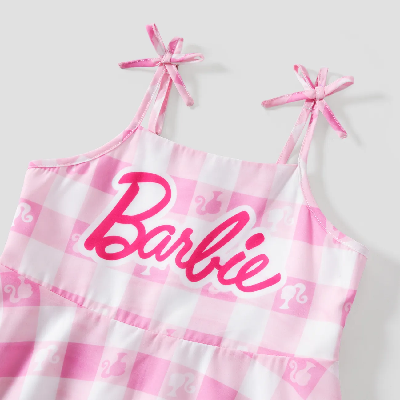 Barbie Manga cava Vestidos Mãe e eu Rosa big image 1