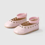 Baby Girl Sweet Heart-shaped Hollow-out Prewalker Shoes Pink