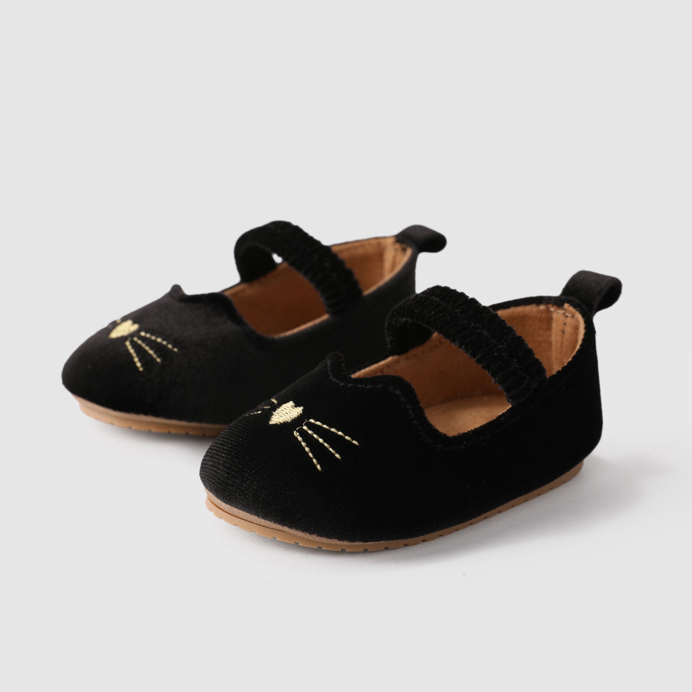 Bébé Garçon Solide Hyper-Tactile Cat Design Prewalker Chaussures