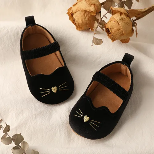 Baby Boy Solid Hyper-Tactile Cat Design Prewalker Shoes
