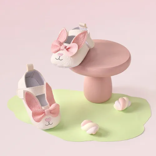 Baby Girl Childlike Solid Rabbit Design Prewalker Shoes