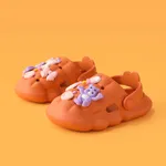 Toddler/Kids Childlike 3D Bear Pattern Vent Clogs Soft Sole Sandals Orange