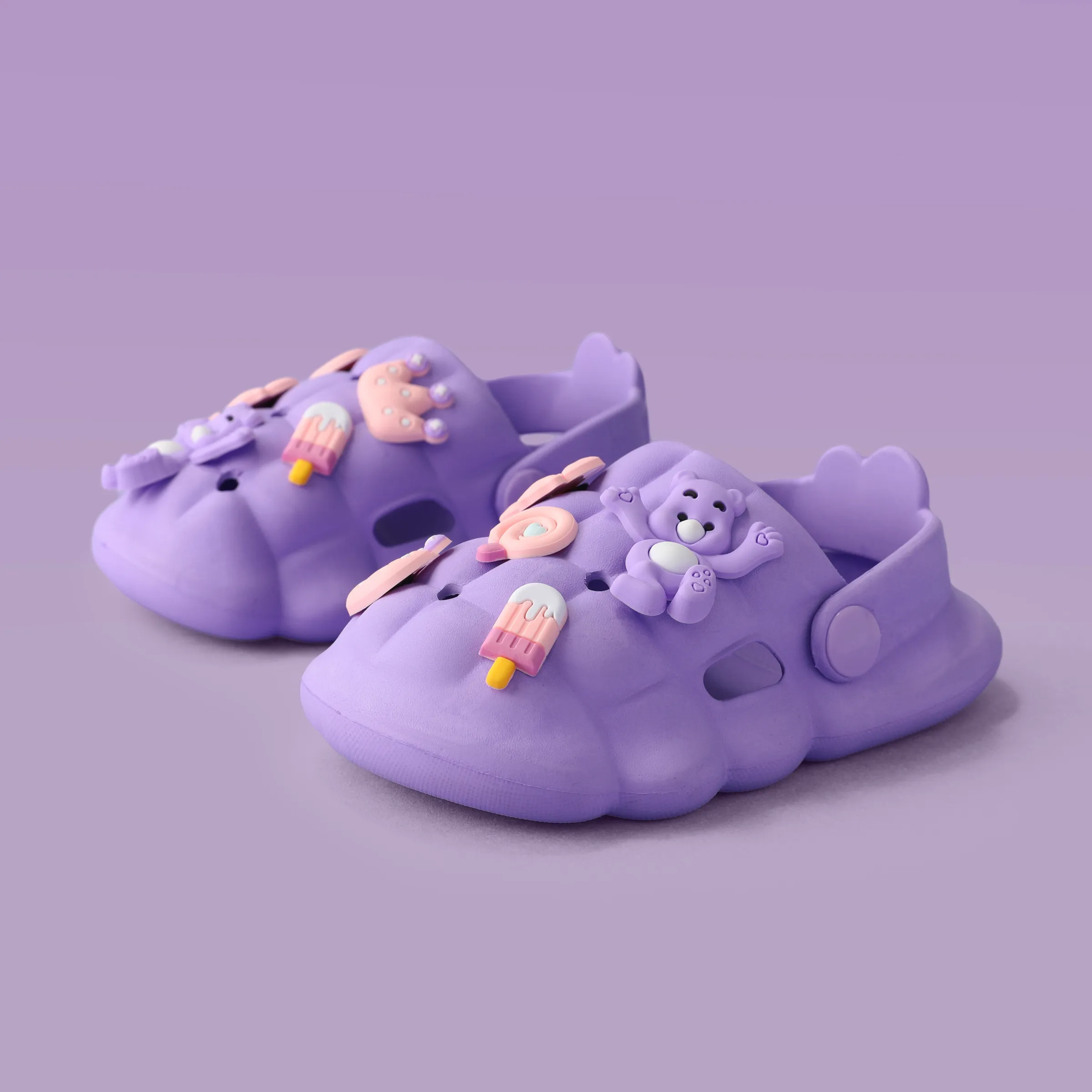 

Toddler/Kids Childlike 3D Bear Pattern Vent Clogs Soft Sole Sandals