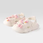 Toddler/Kids Childlike 3D Bear Pattern Vent Clogs Soft Sole Sandals White