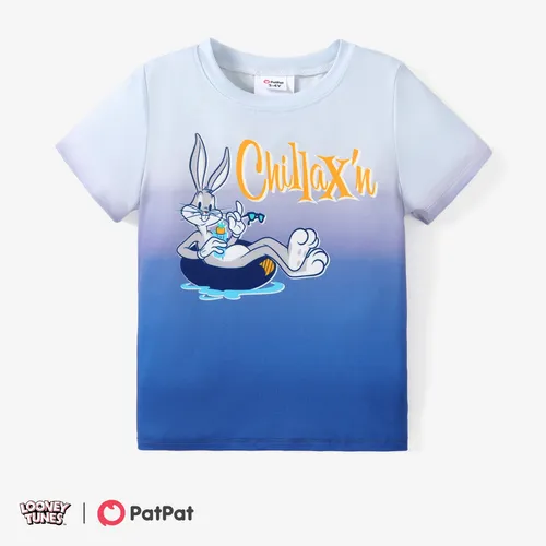 Looney Tunes Kleinkind Junge Charakter Sommerlicher Pflanzendruck T-Shirt
