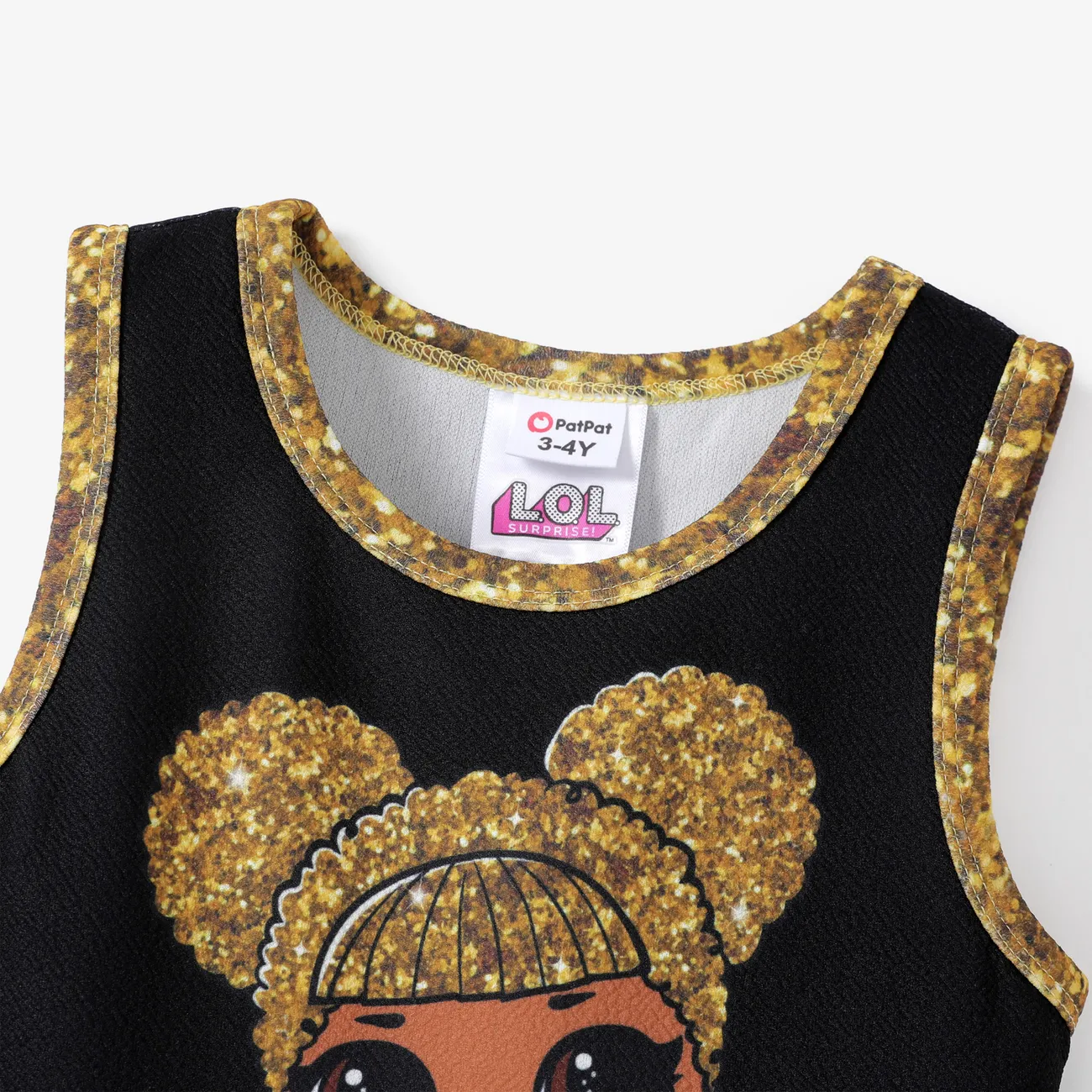 L.O.L. SURPRISE! Toddler Girl Character Print Layered Ruffle Hem Dress
 Black big image 1