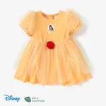 Disney Princess Baby/Toddler Girl Naia™ Ariel Character Print Puff sleeves Cosplay Mesh Dress Yellow