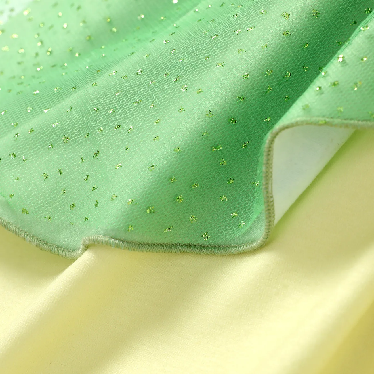 Disney Princess Baby/Toddler Girl Naia™ Ariel Character Print Puff sleeves Cosplay Mesh Dress Green big image 1
