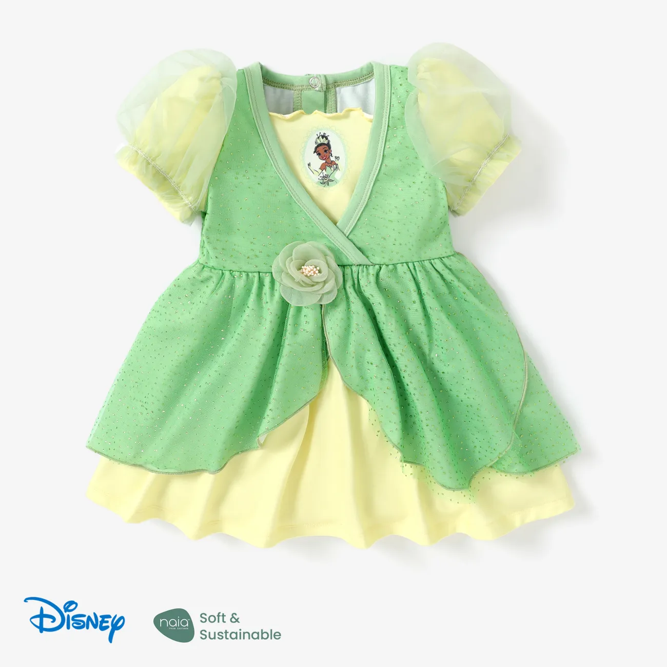 Disney Princess Muttertag IP Mädchen Stoffnähte Kindlich Kleider grün big image 1