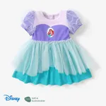 Disney Princess Baby/Toddler Girl Naia™ Ariel Character Print Puff sleeves Cosplay Mesh Dress Purple