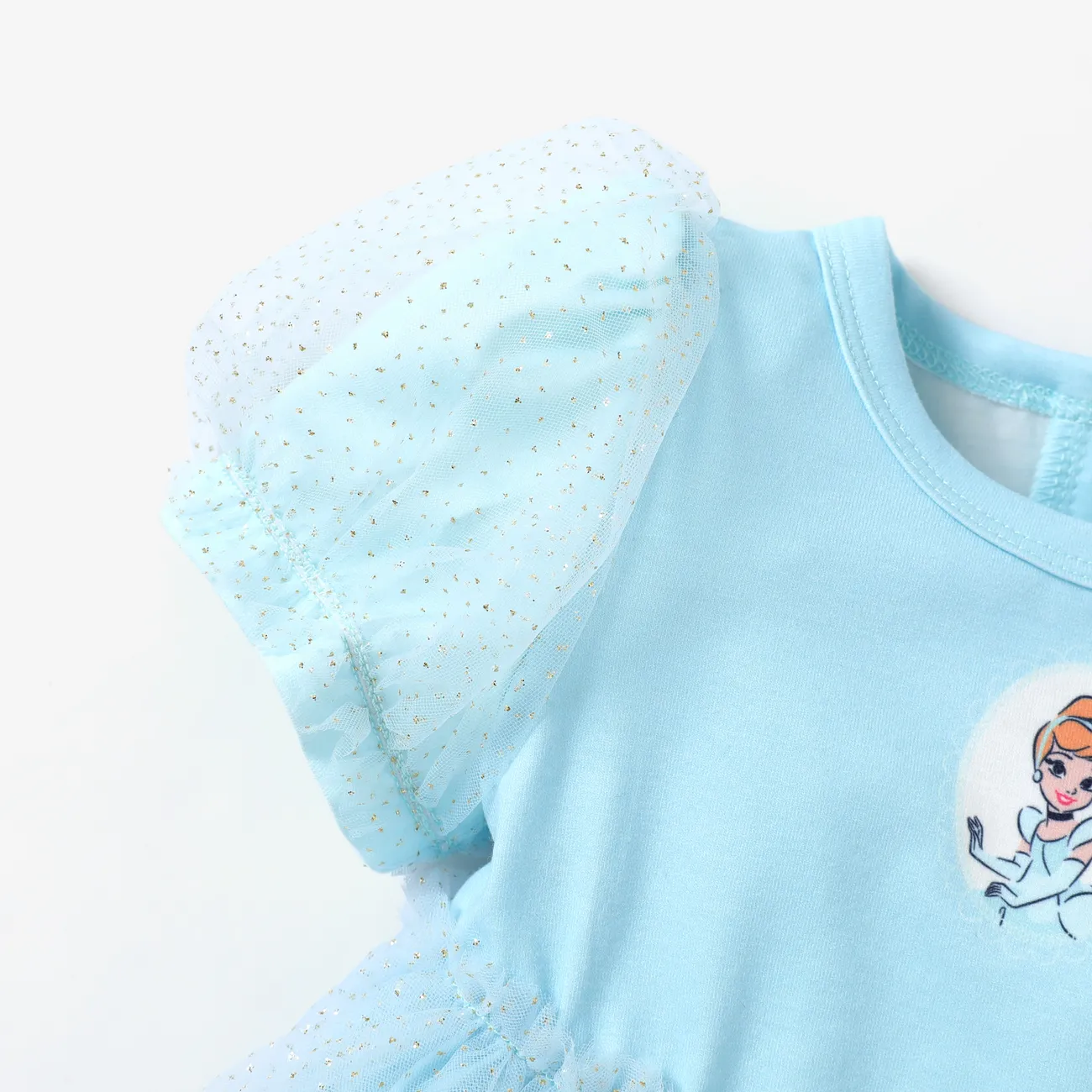 Disney Princess Día de la Madre IP Chica Costura de tela Infantil Vestidos Azul big image 1