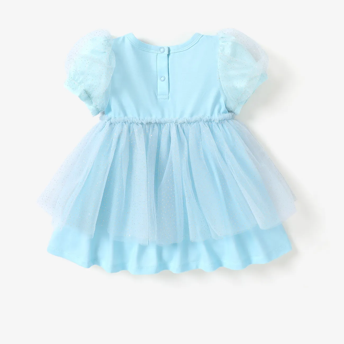 Disney Princess Baby/Toddler Girl Naia™ Ariel Character Print Puff sleeves Cosplay Mesh Dress Blue big image 1