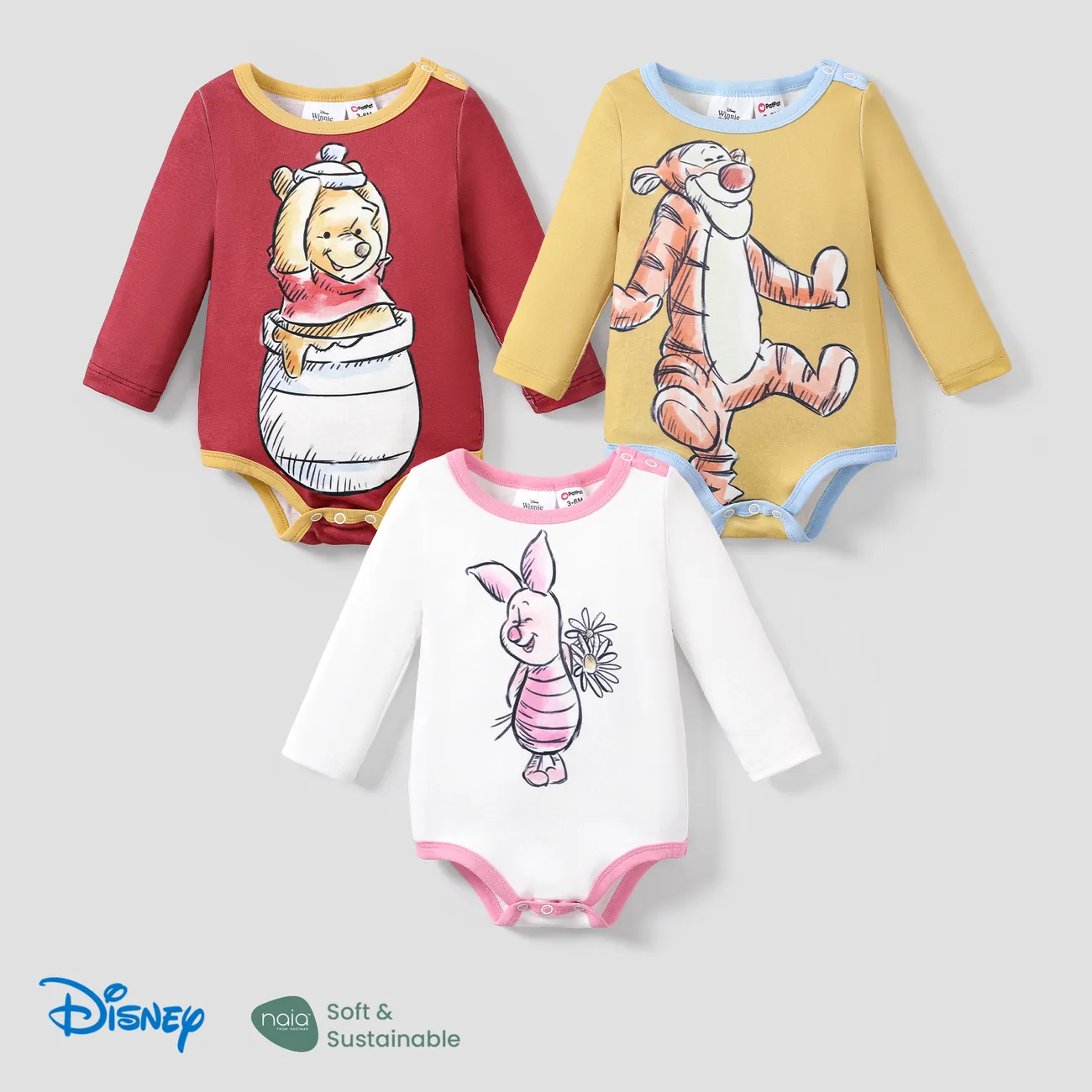 Disney Winnie the Pooh Baby Girl/Boy Character Print Romper
 White big image 1