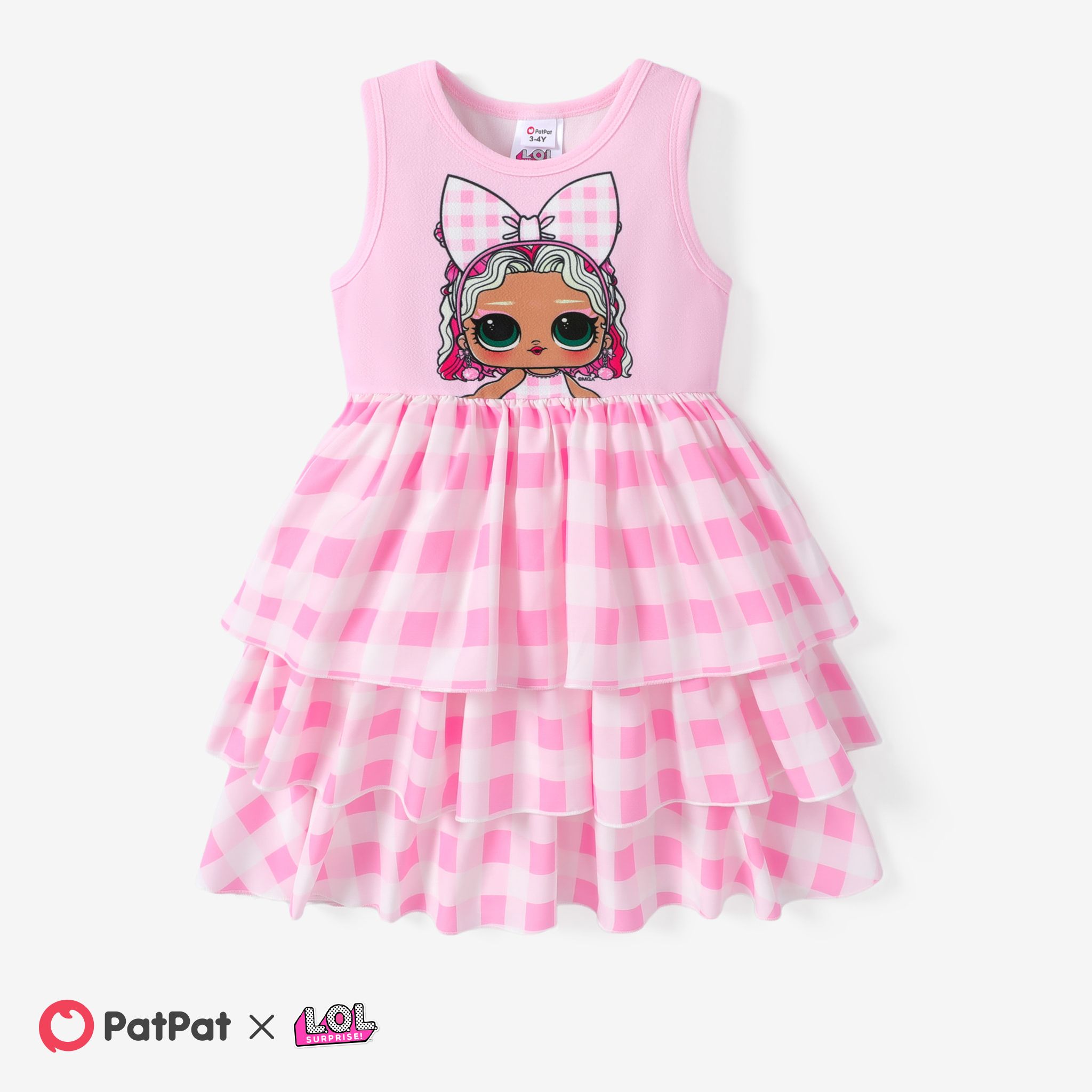 L.O.L. SURPRISE! Toddler Girl Character Print Layered Ruffle Hem Dress
