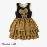 L.O.L. SURPRISE! Toddler Girl Character Print Layered Ruffle Hem Dress
 Black