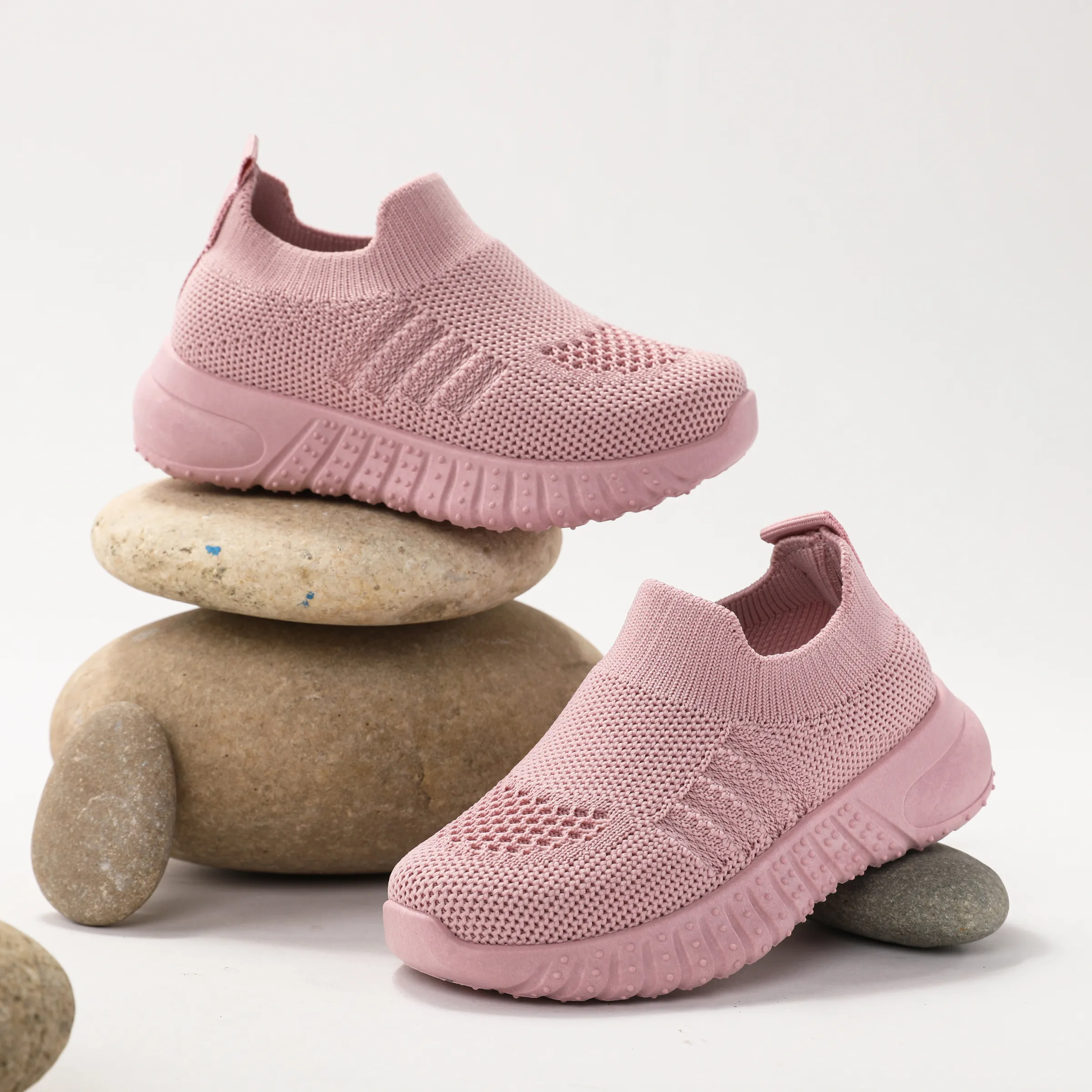 Toddler/Kids Sneakers Solid Slip-on Non-slip Tennis Shoes Pink
