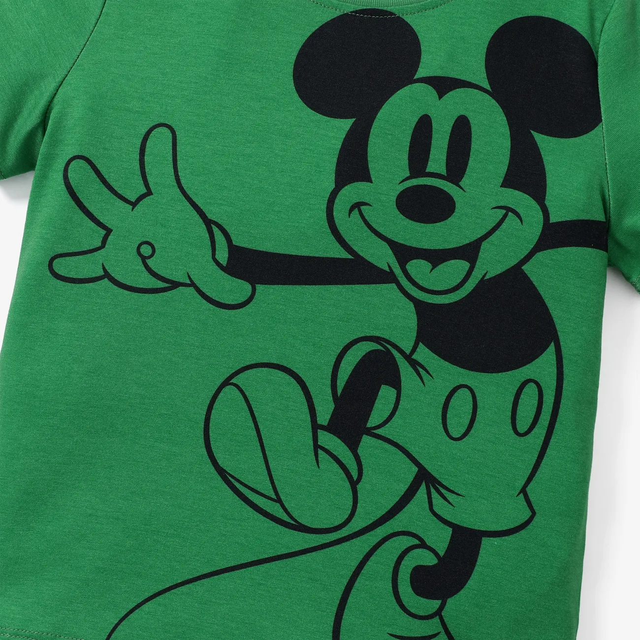 迪士尼米奇和朋友們 2 件套幼兒男孩/女孩 Naia™ 角色通體條紋印花 T 恤和短褲套裝 春綠 big image 1