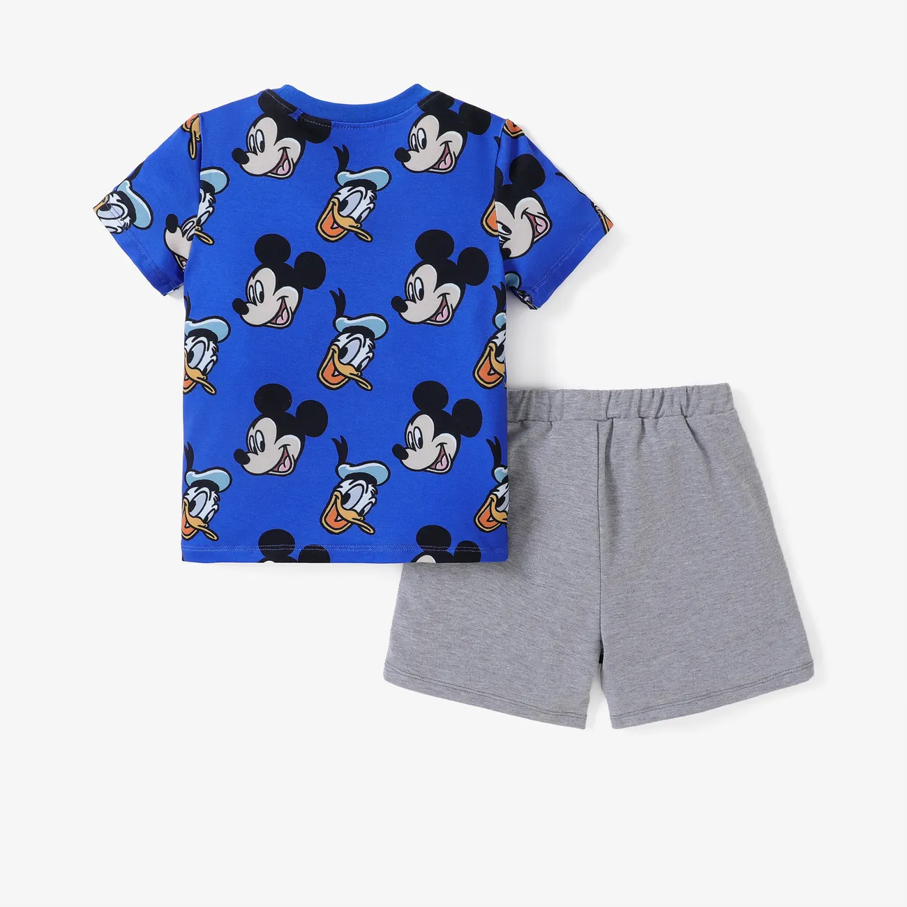 Disney Mickey and Friends 2pcs Toddler Boy/Girl Naia™ Character All-over Stripped Print Tee and Shorts Set Blue big image 1