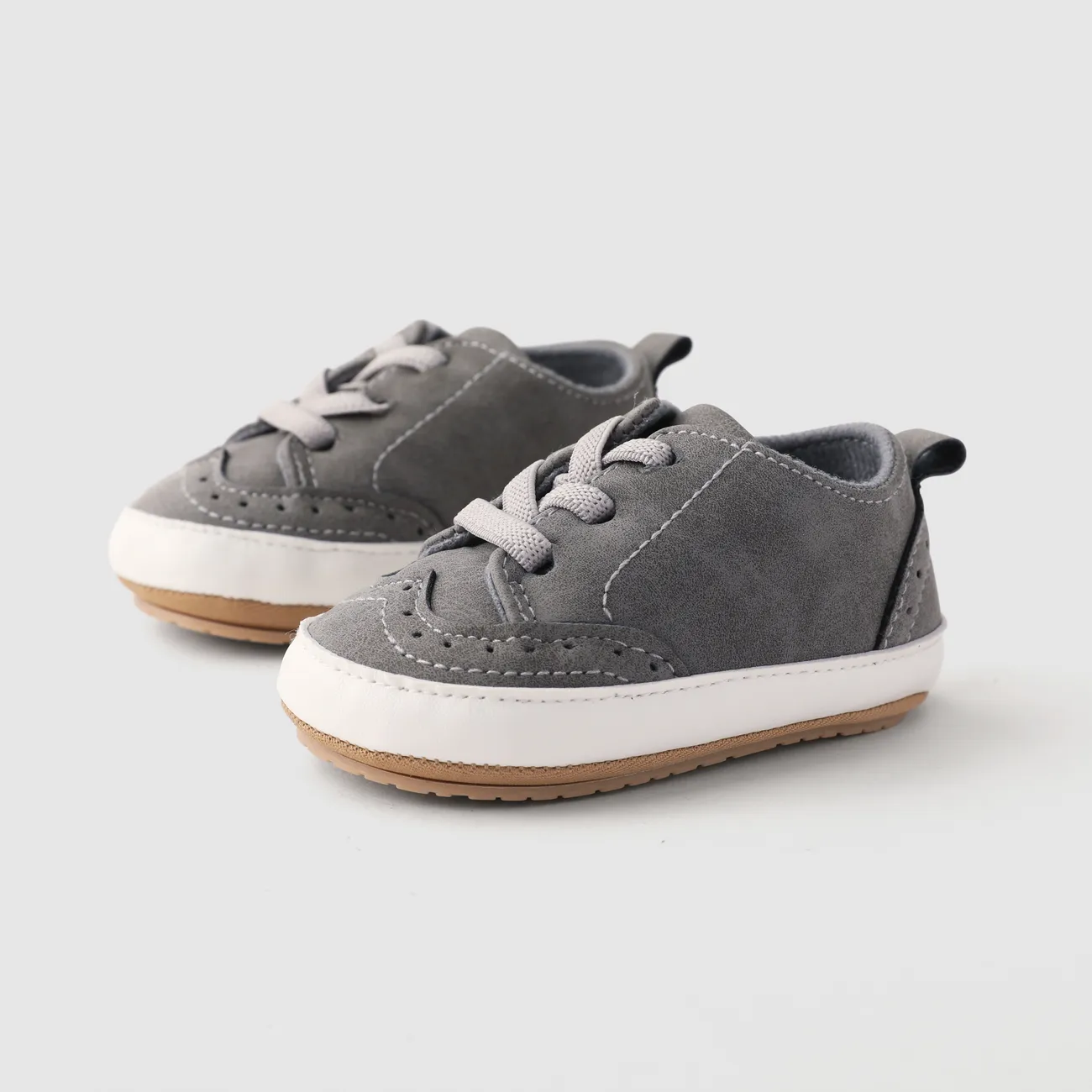 Baby Girl/Boy Solid Casual Round Toe Prewalker Shoes Grey big image 1