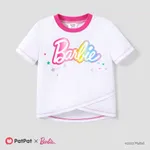 Barbie 1pc Toddler/Kids Girls Sporty Rainbow Alphabet Tank top/t-shirt/pants
 White