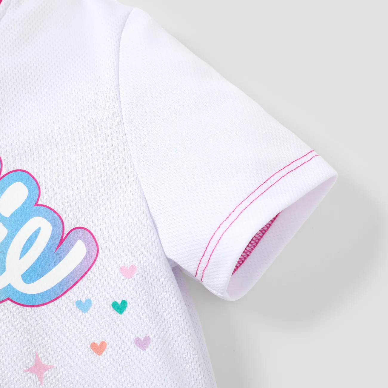 Barbie 1pc Toddler/Kids Girls Sporty Rainbow Alphabet Tank top/t-shirt/pants
 White big image 1