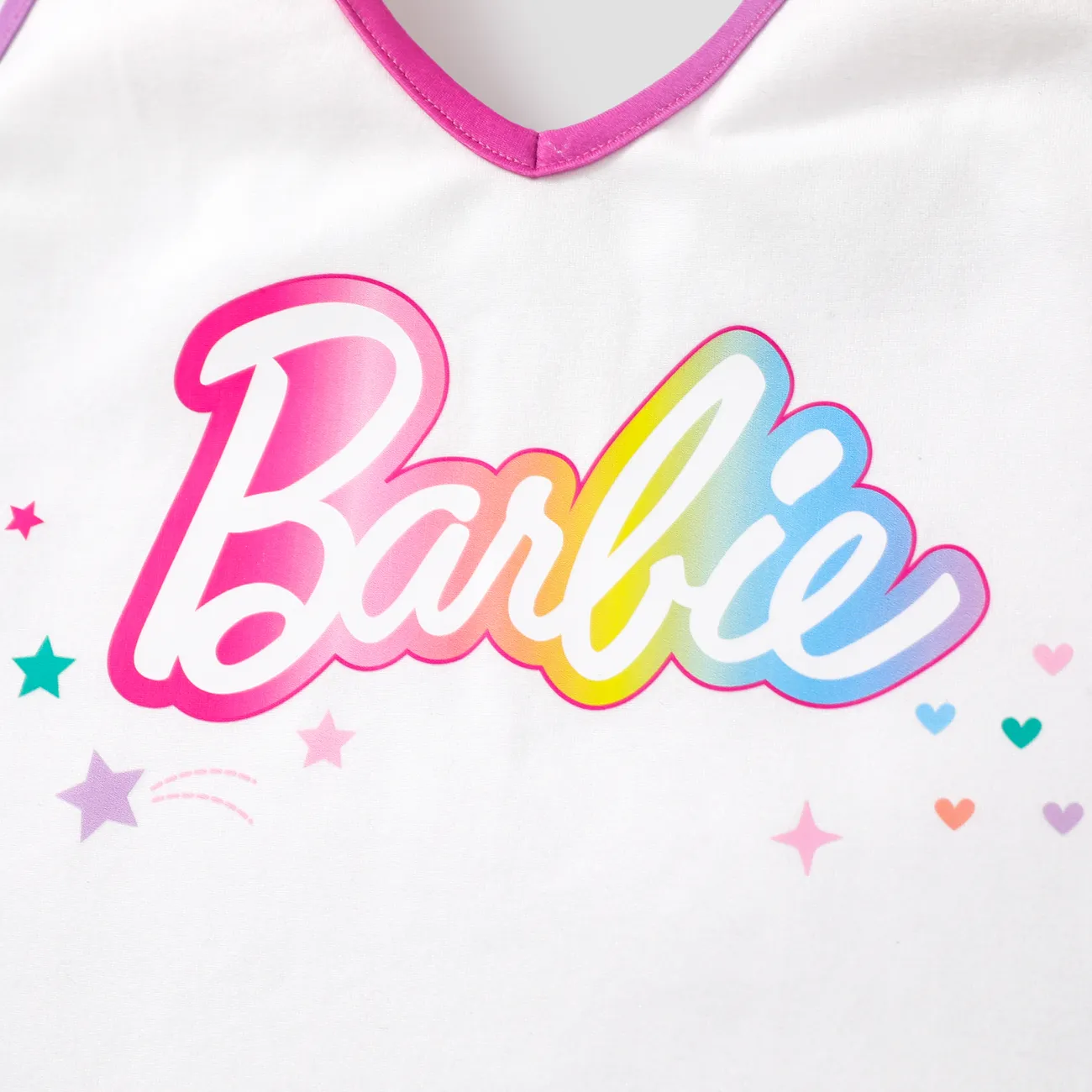 Barbie 2 pezzi Bambini Vestito con gonna Ragazza Scollo all'americana Lettere Multicolore big image 1