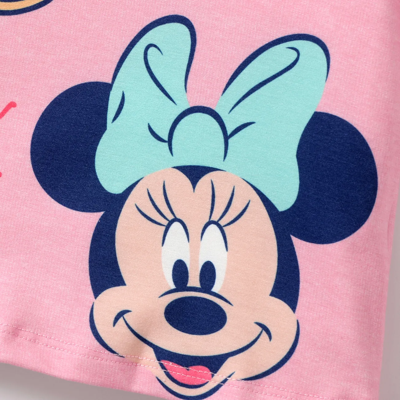 Disney Mickey and Friends Páscoa Criança Menina Infantil Manga curta T-shirts Rosa big image 1