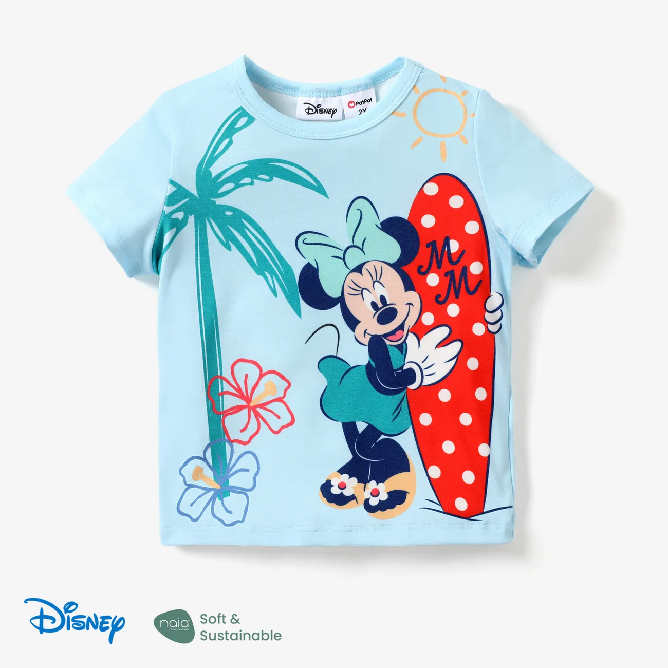 Disney Mickey and Friends Páscoa Criança Menina Infantil Manga curta T-shirts Azul big image 1