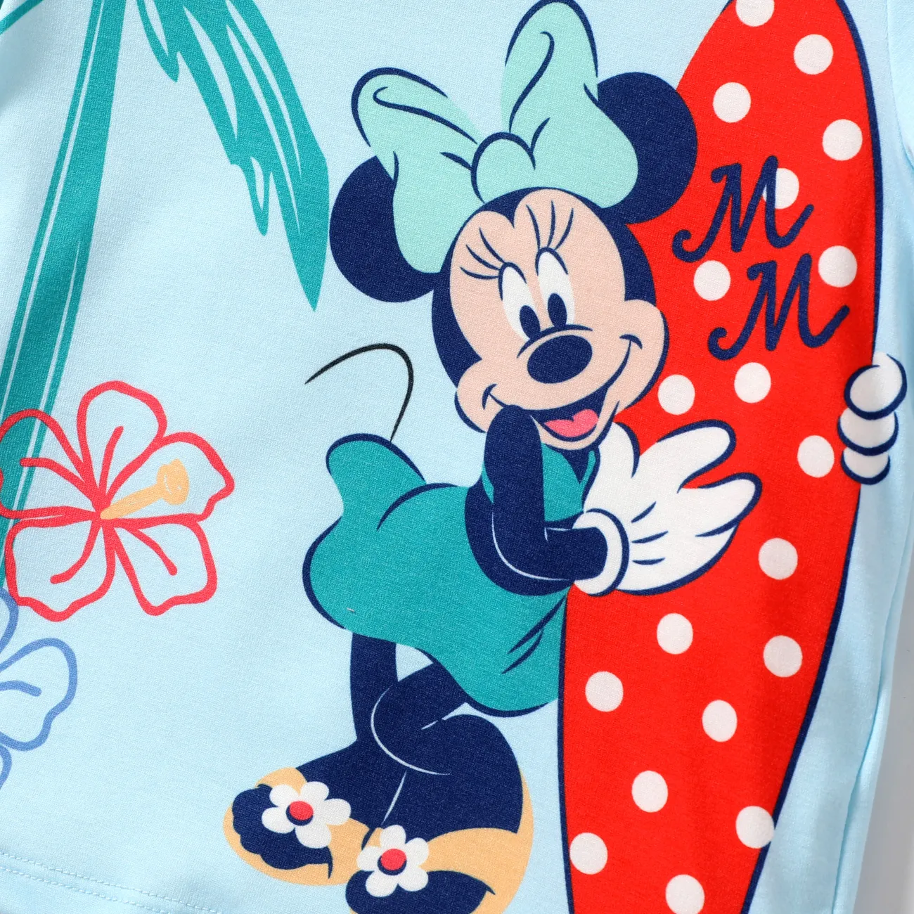 Disney Mickey and Friends Pascua Niño pequeño Chica Infantil Manga corta Camiseta Azul big image 1