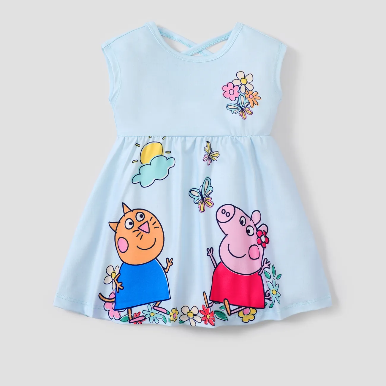 Peppa Pig Toddler Girl Character Print Dress Blue big image 1