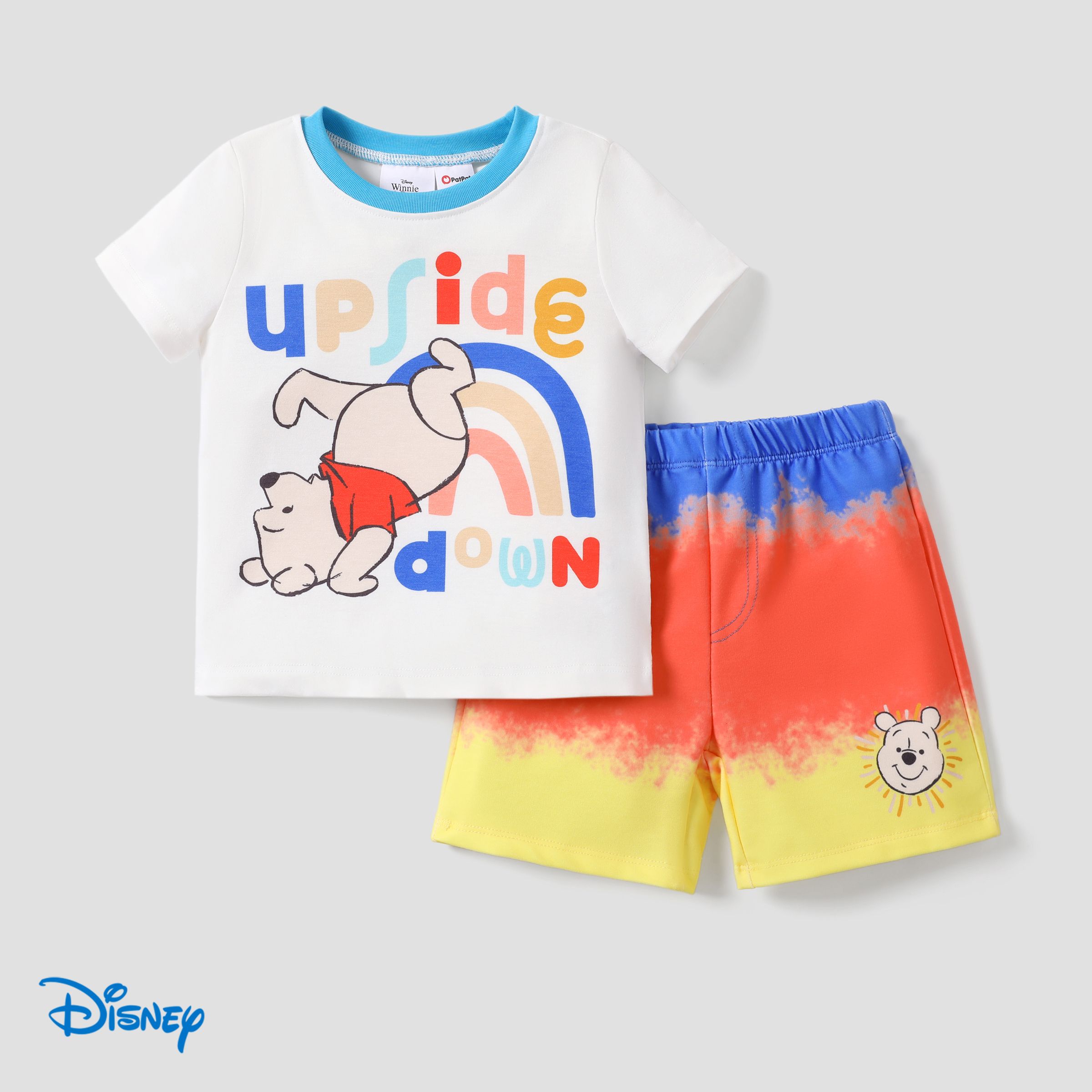 Disney Winnie The Pooh 2pcs Toddler Boy Rainbow Tyedye Print Set
