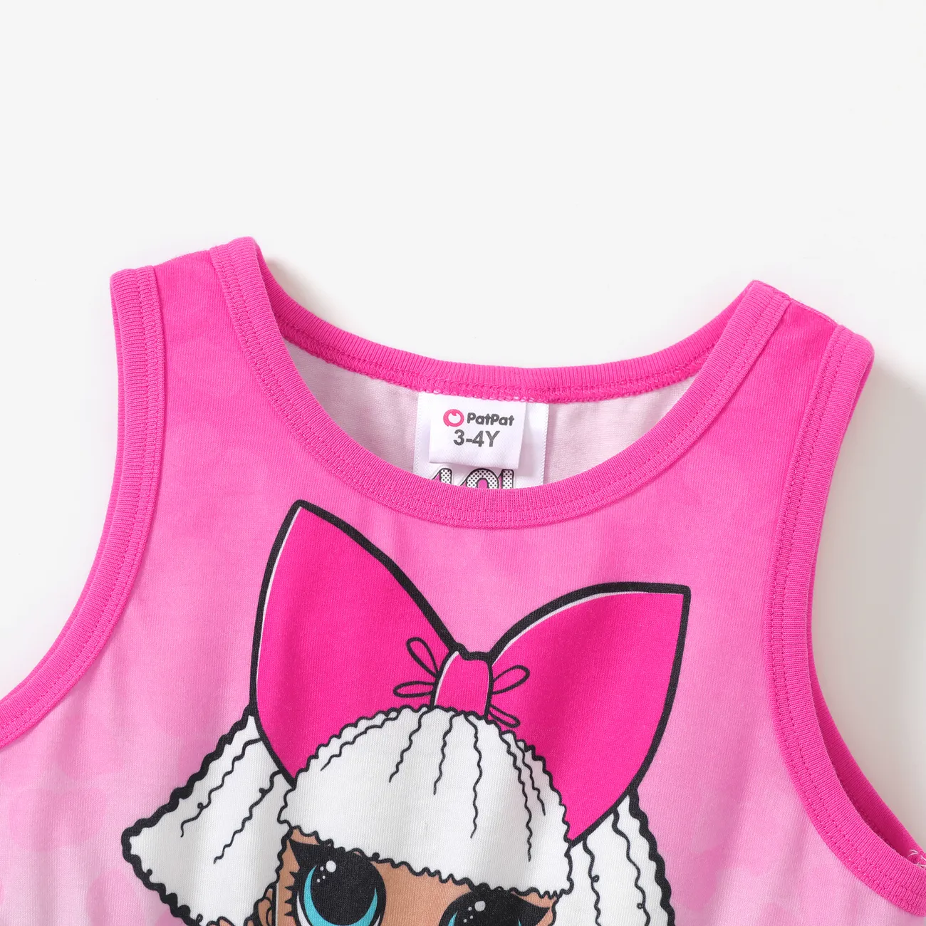 L.O.L. SURPRISE! Toddler/Kid Girls 1pc Web Gradient Pattern Sleeveless Checkerboard All-over Pattern Dress PINK-1 big image 1